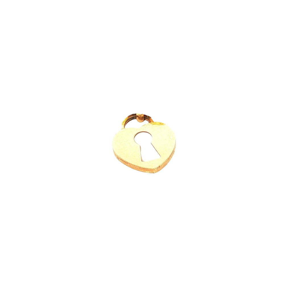 DIJE CORAZON CERRADURA NACAR ORO AMARILLO