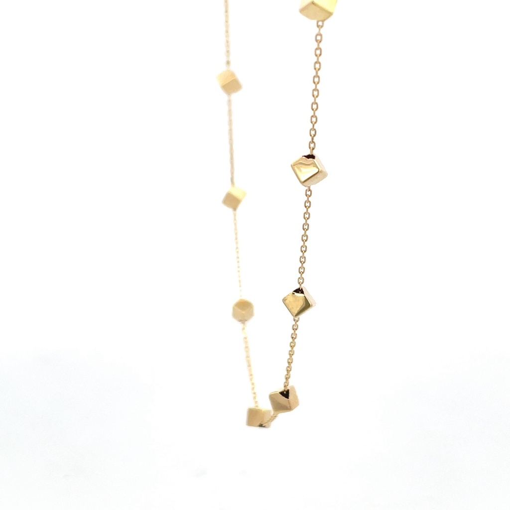 CADENA CUBOS ORO AMARILLO      