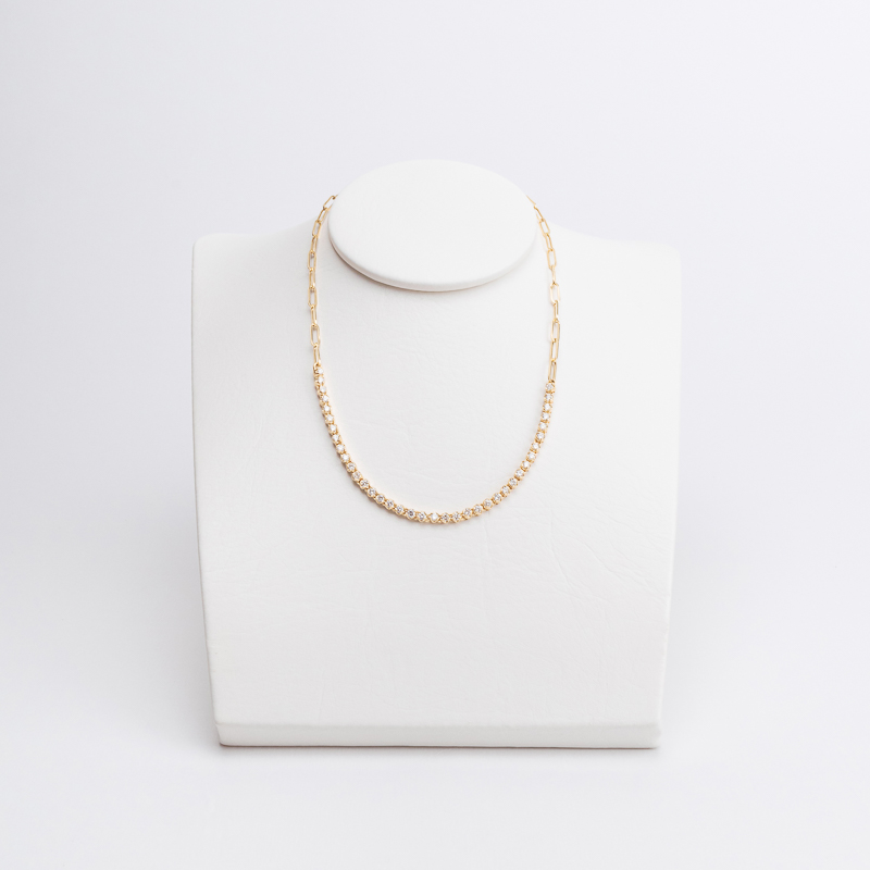CADENA TENNIS DIAMANTE ORO AMARILLO            