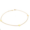 TOBILLERA TRIO CORAZON ORO AMARILLO