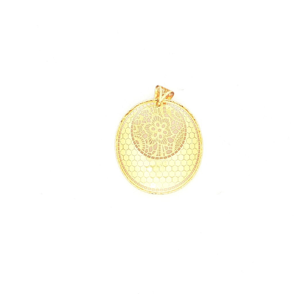 DIJE CIRCULO FILIGRANA  ONDA ORO AMARILLO