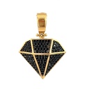 DIJE DIAMANTE NEGRO ORO AMARILLO