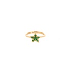 ANILLO ESTRELLA ESMERALDAS ORO AMARILLO