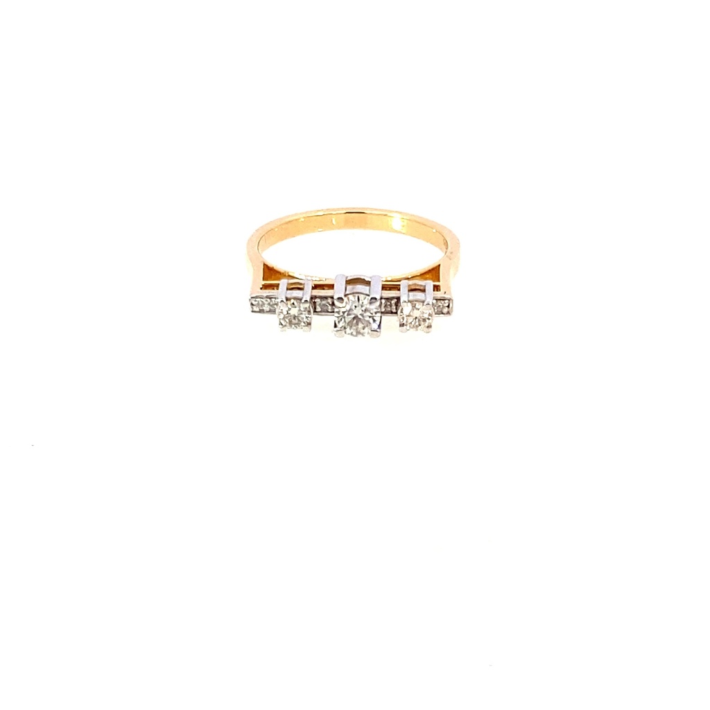3 STONE DANCING RING ORO AMARILLO