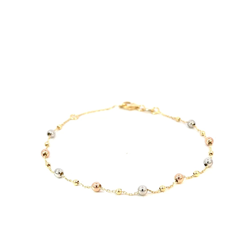 PULSERA BOLAS TRES OROS 
