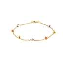 PULSERA RUEDAS DIAMANTADAS TRES OROS 