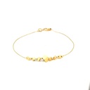 PULSERA CUBOS Y BOLAS DIAMANTADAS ORO AMARILLO GRADUABLE
