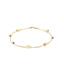 PULSERA BOLAS DIAMANTADAS TRES OROS 
