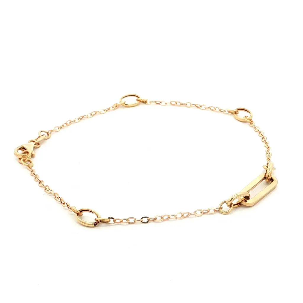PULSERA ESPECIAL AROS ORO AMARILLO
