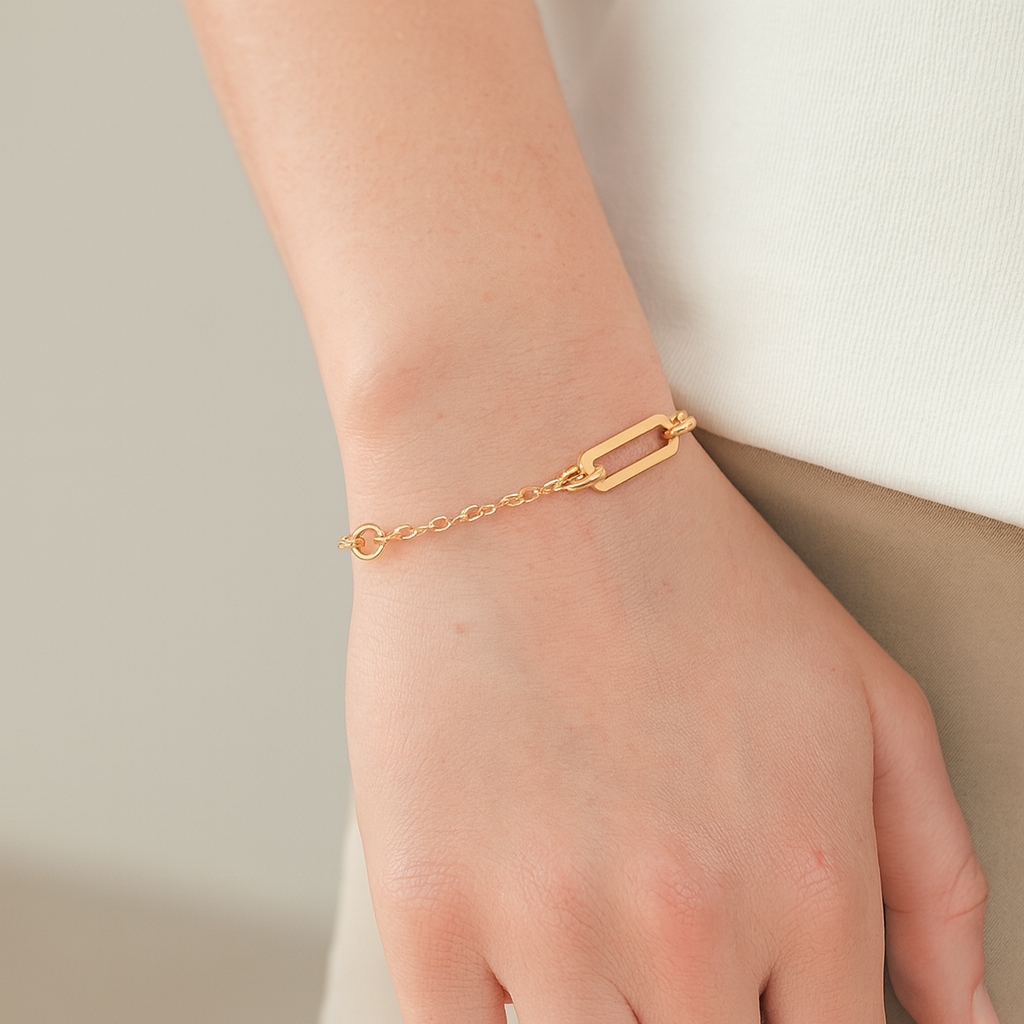 PULSERA ESPECIAL AROS ORO AMARILLO