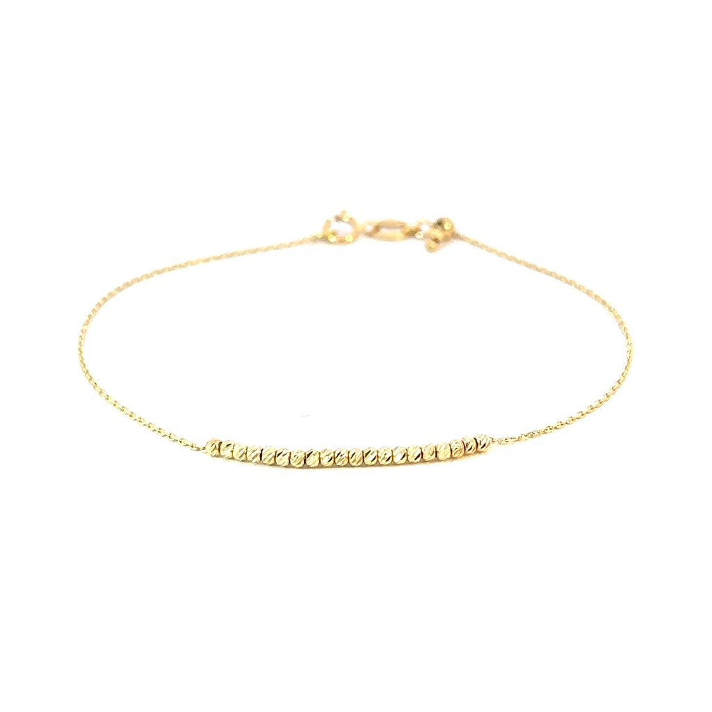 PULSERA BOLAS DIAMANTADAS ORO AMARILLO GRADUABLE