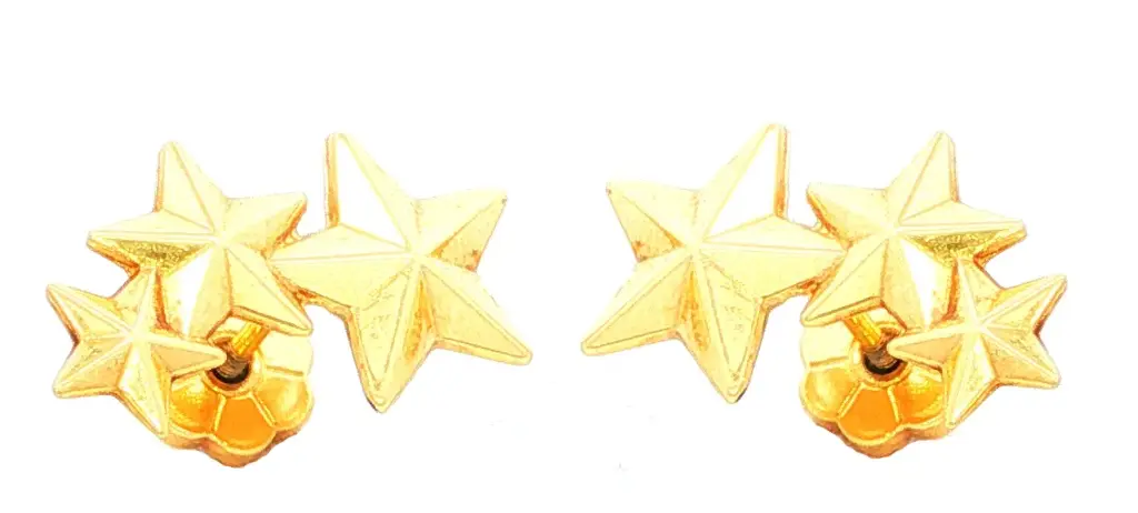 TOPOS TRIPLE ESTRELLA CON FACETAS ORO AMARILLO