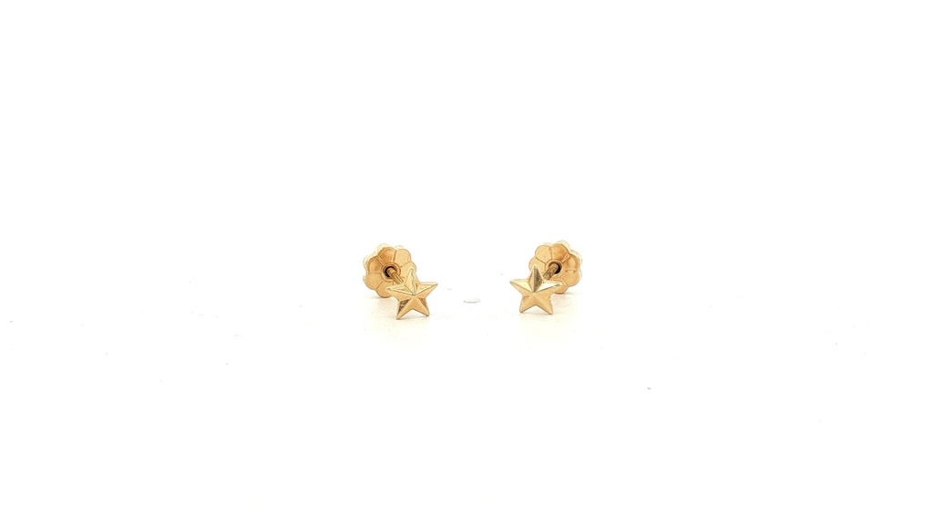 TOPOS ESTRELLA SIMPLE MINI CON FACETAS ORO AMARILLO