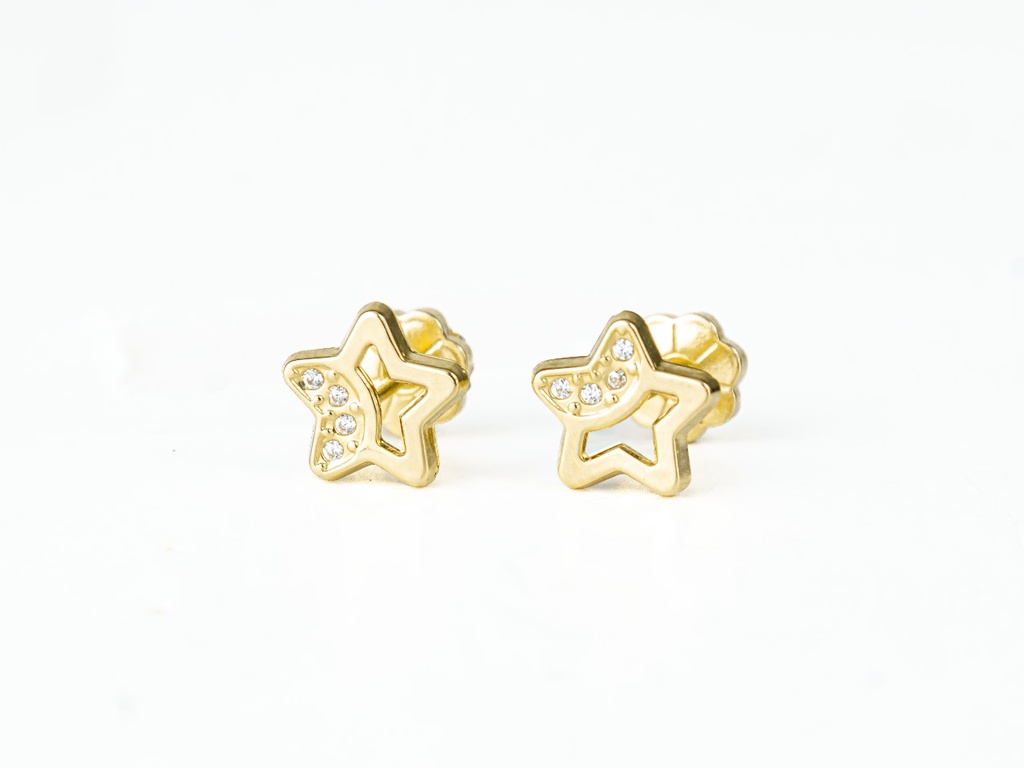 TOPOS ESTRELLA CALADA C/4 P. 0,80mm ORO AMARILLO
