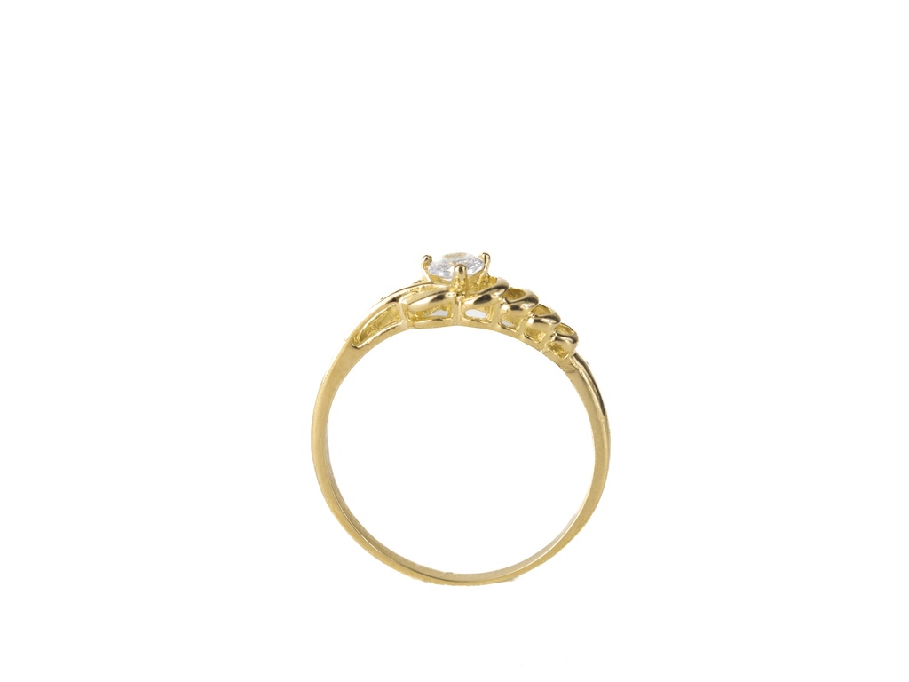 ANILLO CORAZON SOLITARIO ORO AMARILLO