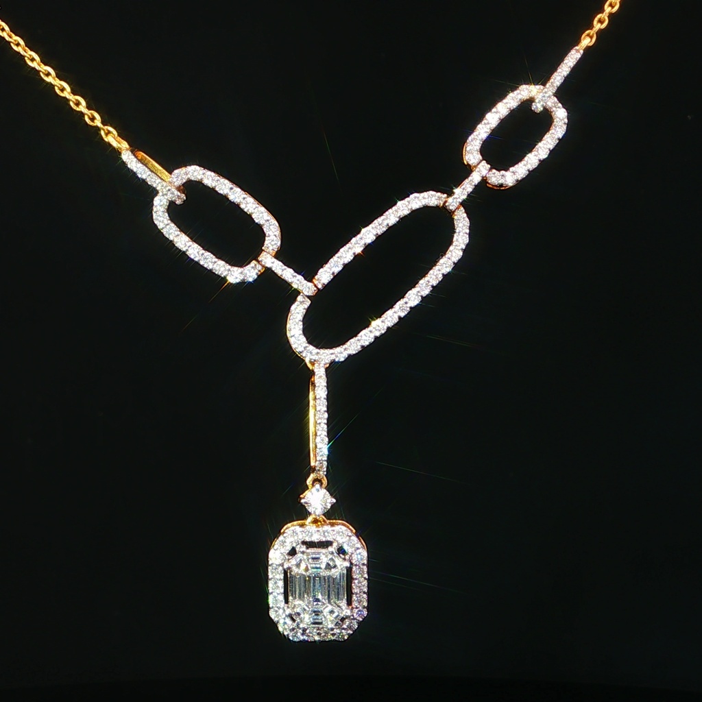 CADENA DIAMANTES ORO AMARILLO