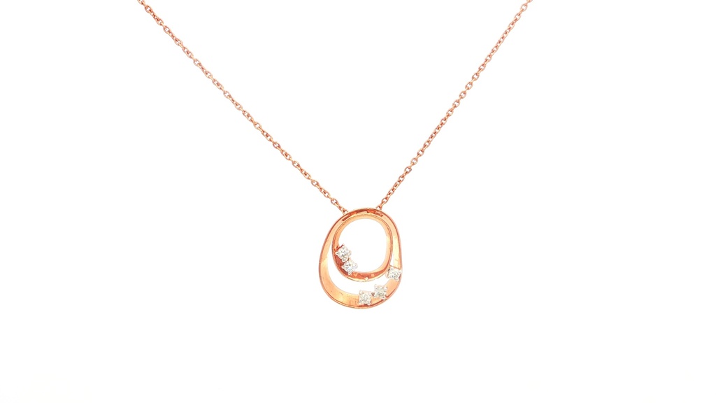 CADENA COLGANTE OVALADA ORO ROSA