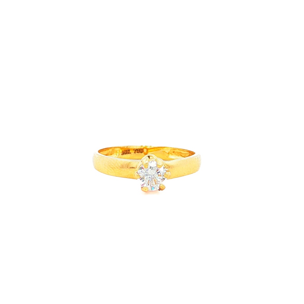 ANILLO SOLITARIO SEIS UÑAS ORO AMARILLO