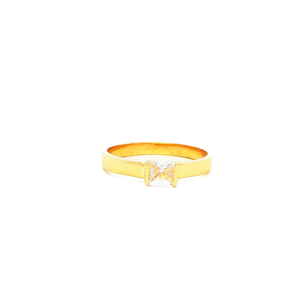 ANILLO SOLITARIO CUADRADO ORO AMARILLO