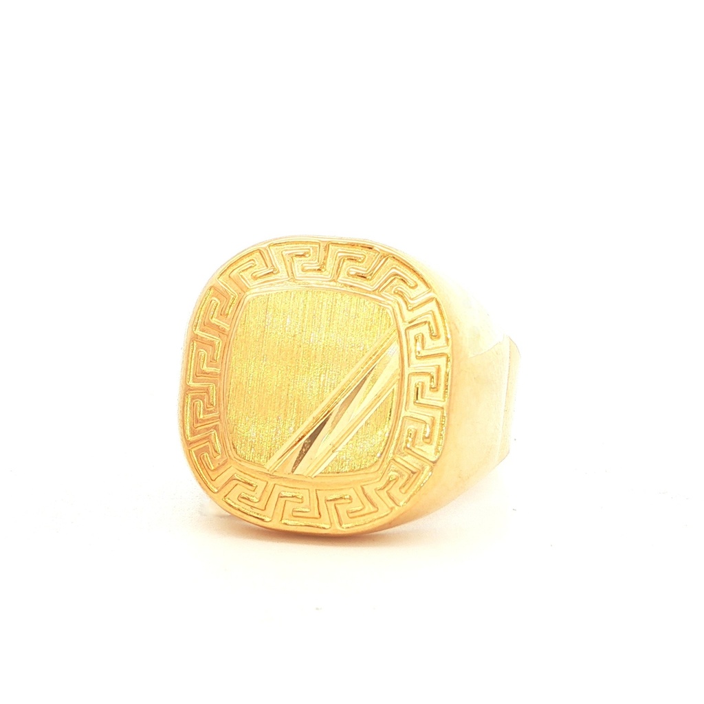 ANILLO CABALLERO VERSACE DIAMANTADO DIAGONAL ORO AMARILLO