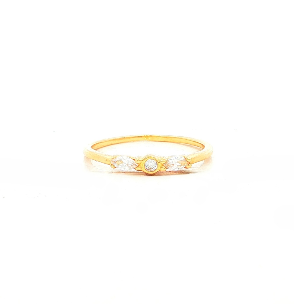 ANILLOS TRES CIRCONES ORO AMARILLO
