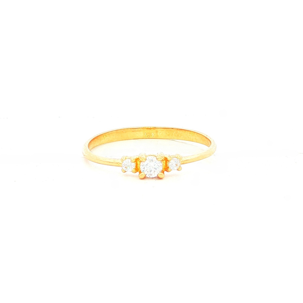 ANILLOS TRES CIRCONES ORO AMARILLO