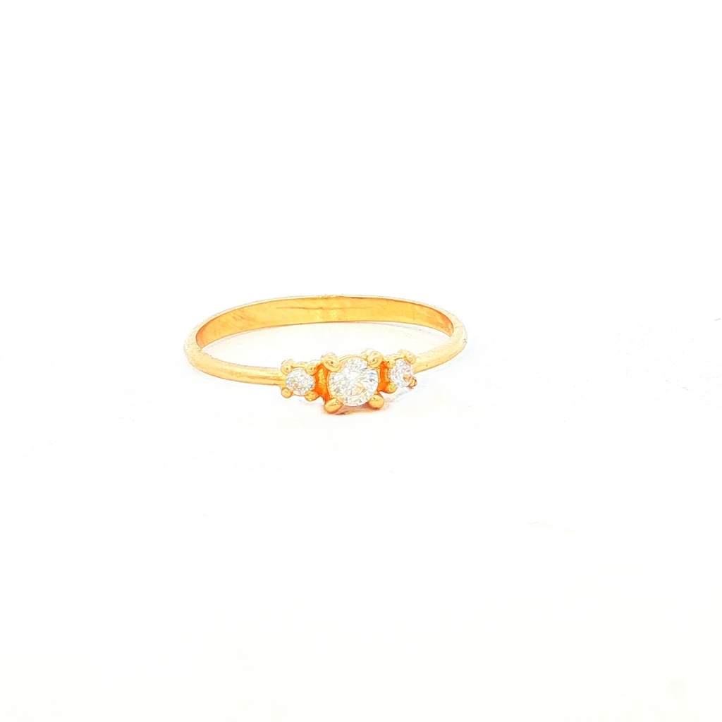 ANILLOS TRES CIRCONES ORO AMARILLO