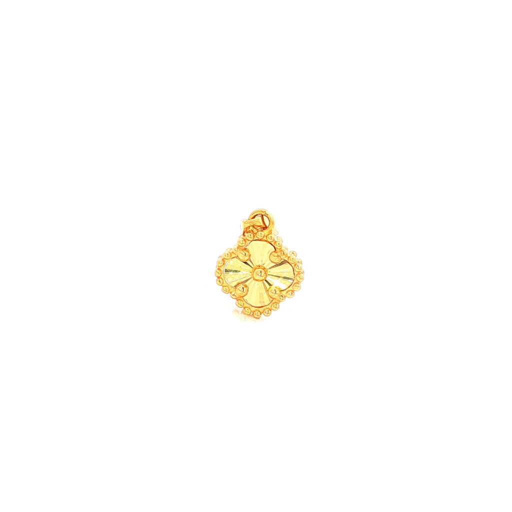 DIJE TREBOL DIAMANTADO ORO AMARILLO 
