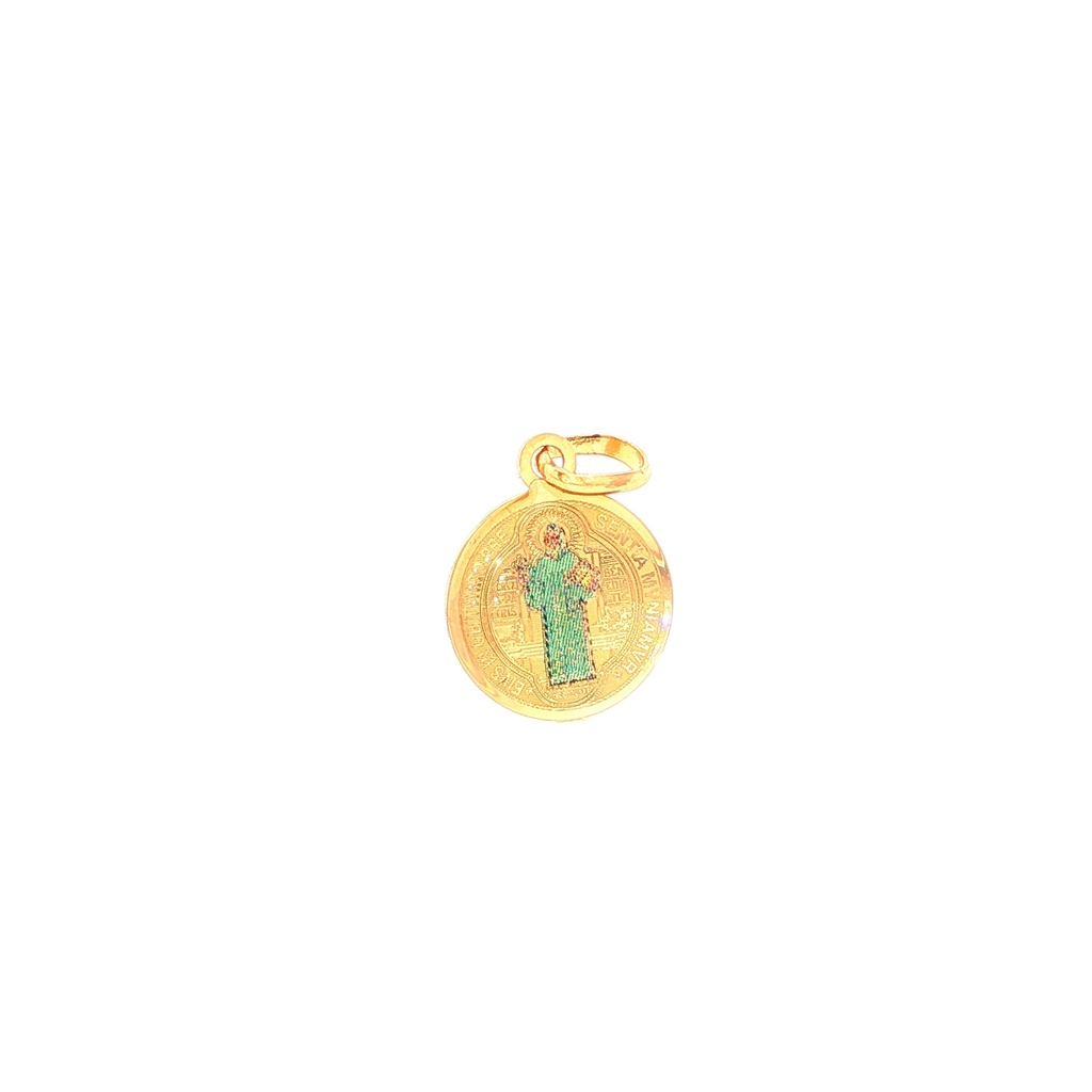 DIJE SAN BENITO ESMALTADO ORO AMARILLO 