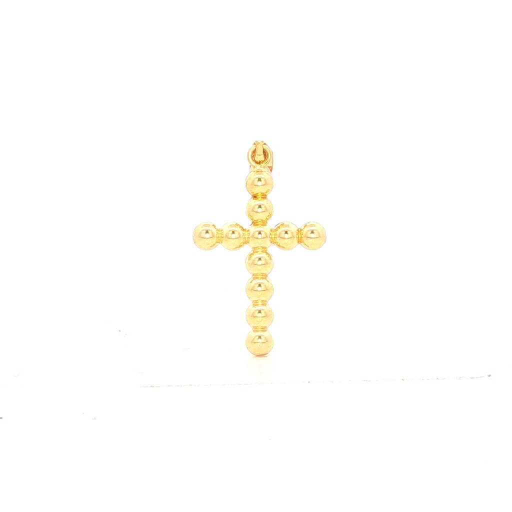 DIJE CRUZ BOLAS ORO AMARILLO