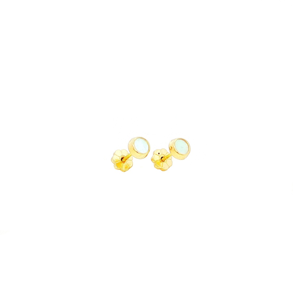TOPOS MINI REDONDO "NACAR" ORO AMARILLO