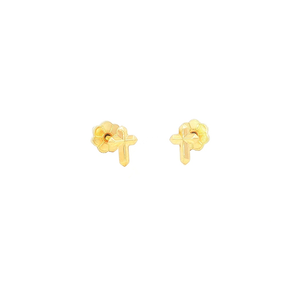 TOPOS MINI CRUZ FACETAS ORO AMARILLO