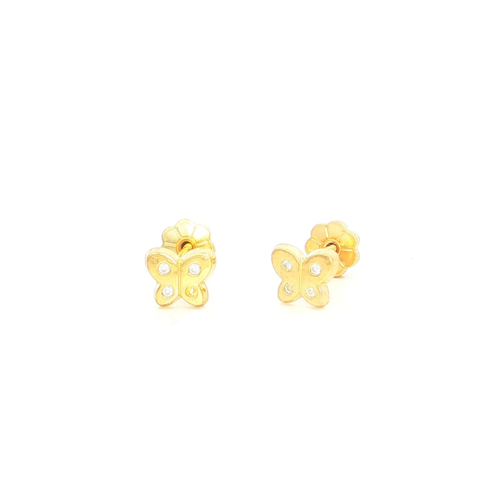 TOPOS MARIPOSA C/4 P. DE 1MM "MICRO ENGASTE" ORO AMARILLO