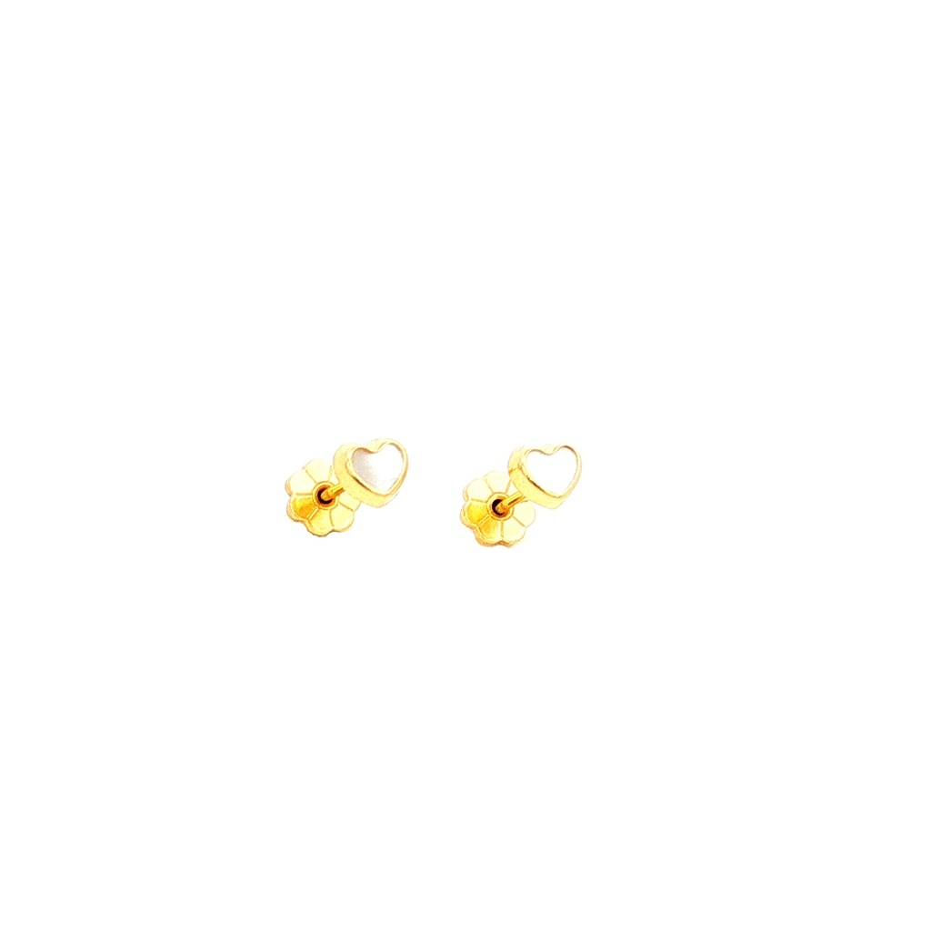 TOPOS MINI CORAZON "CALADO" ORO AMARILLO