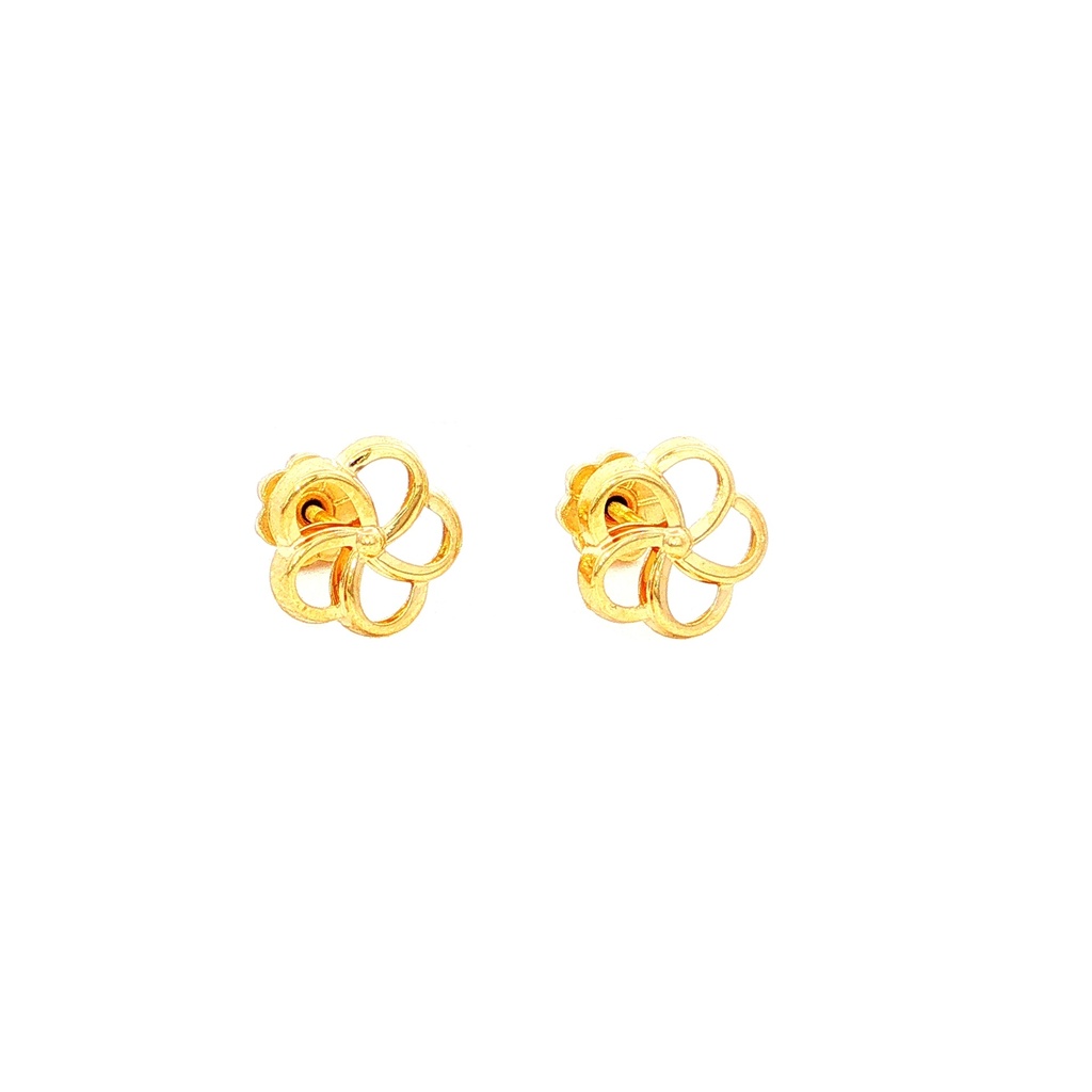 TOPOS FLOR GRANDE C/5 PETALOS CALADA "ELECTRO ESTAMPE" ORO AMARILLO