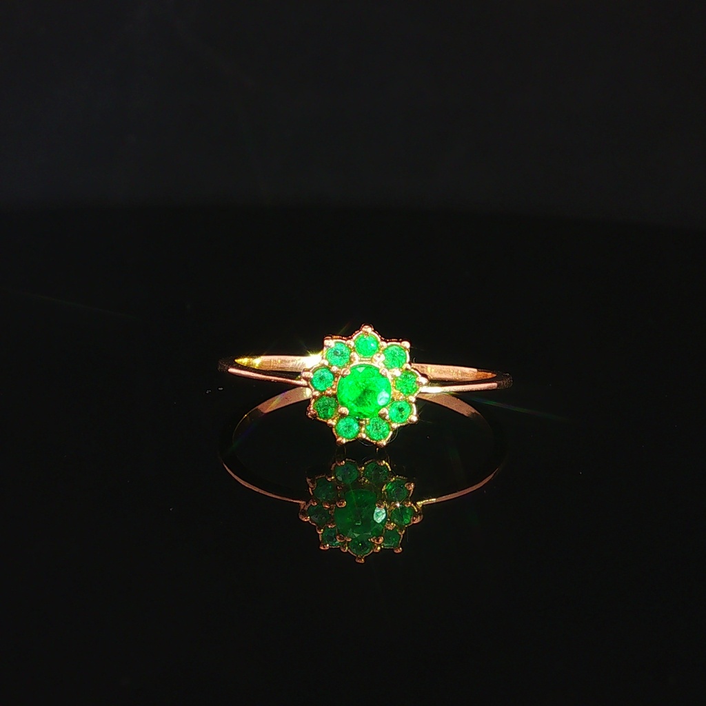 ANILLO FUEGO VERDE 1 ORO AMARILLO