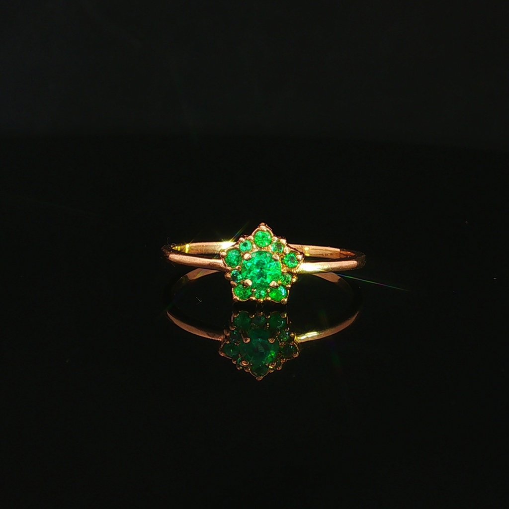 ANILLO FUEGO VERDE 2 ORO AMARILLO