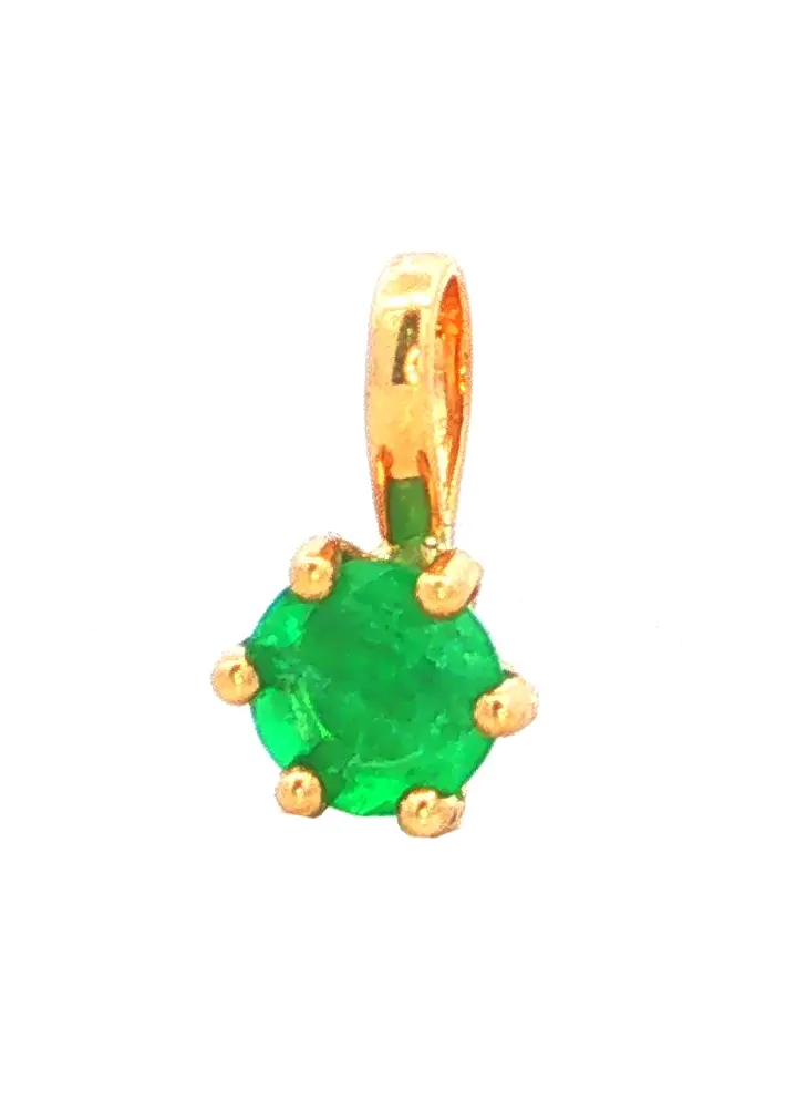DIJE SEIS UÑAS ESMERALDA ORO AMARILLO