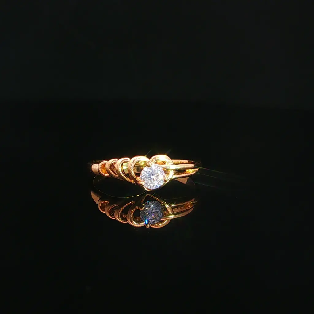 ANILLO SOLITARIO CORAZON ORO AMARILLO