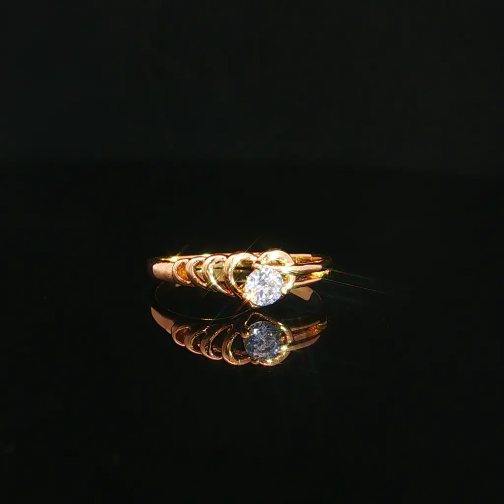 ANILLO SOLITARIO CORAZON ORO AMARILLO