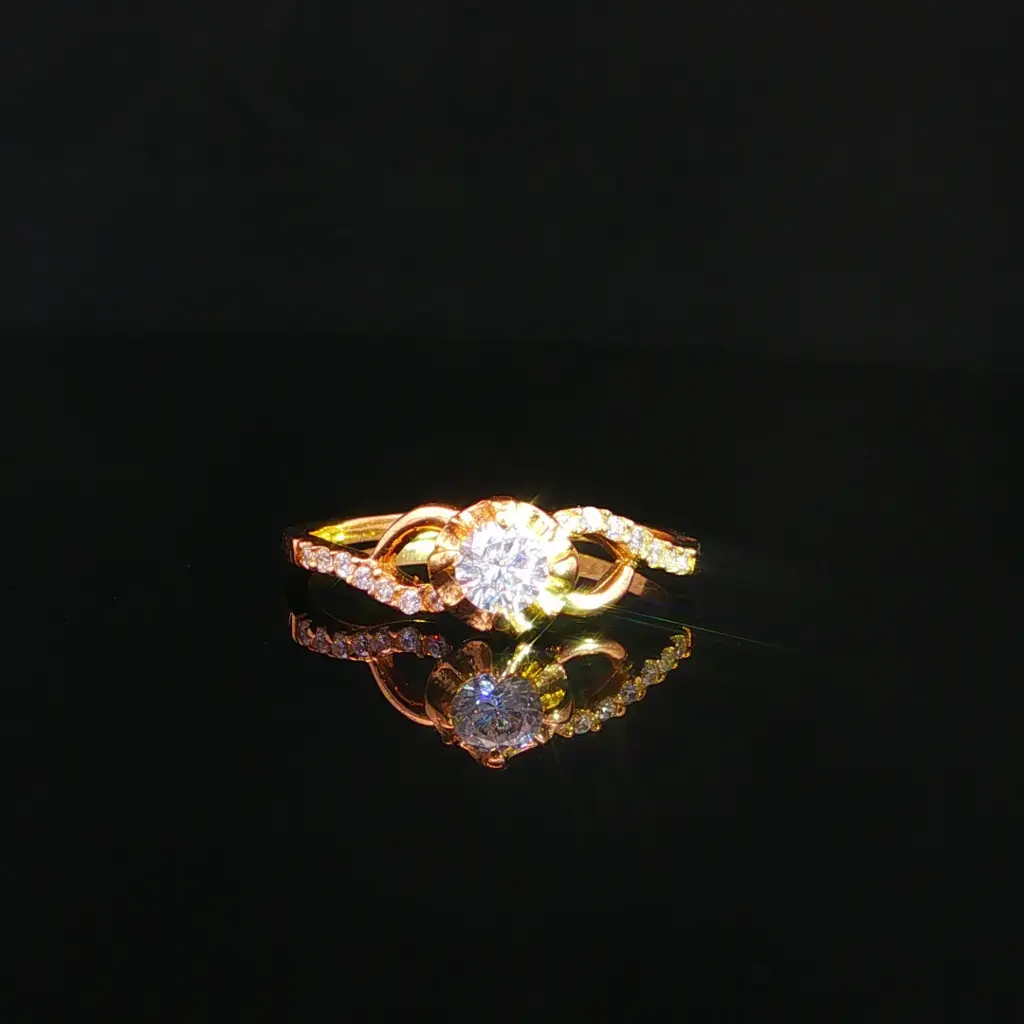 ANILLO SOLITARIO ONDAS CASTING ORO AMARILLO