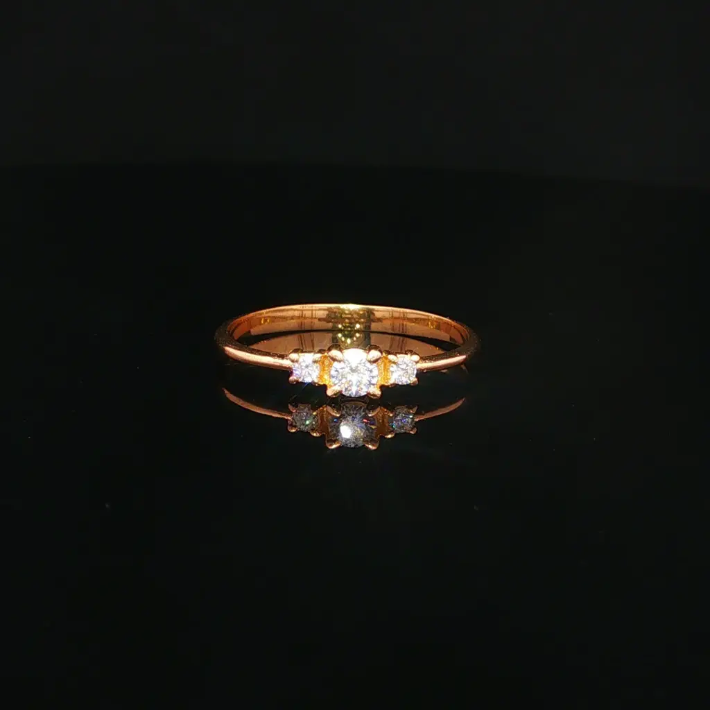ANILLO TRES CIRCONES ORO AMARILLO