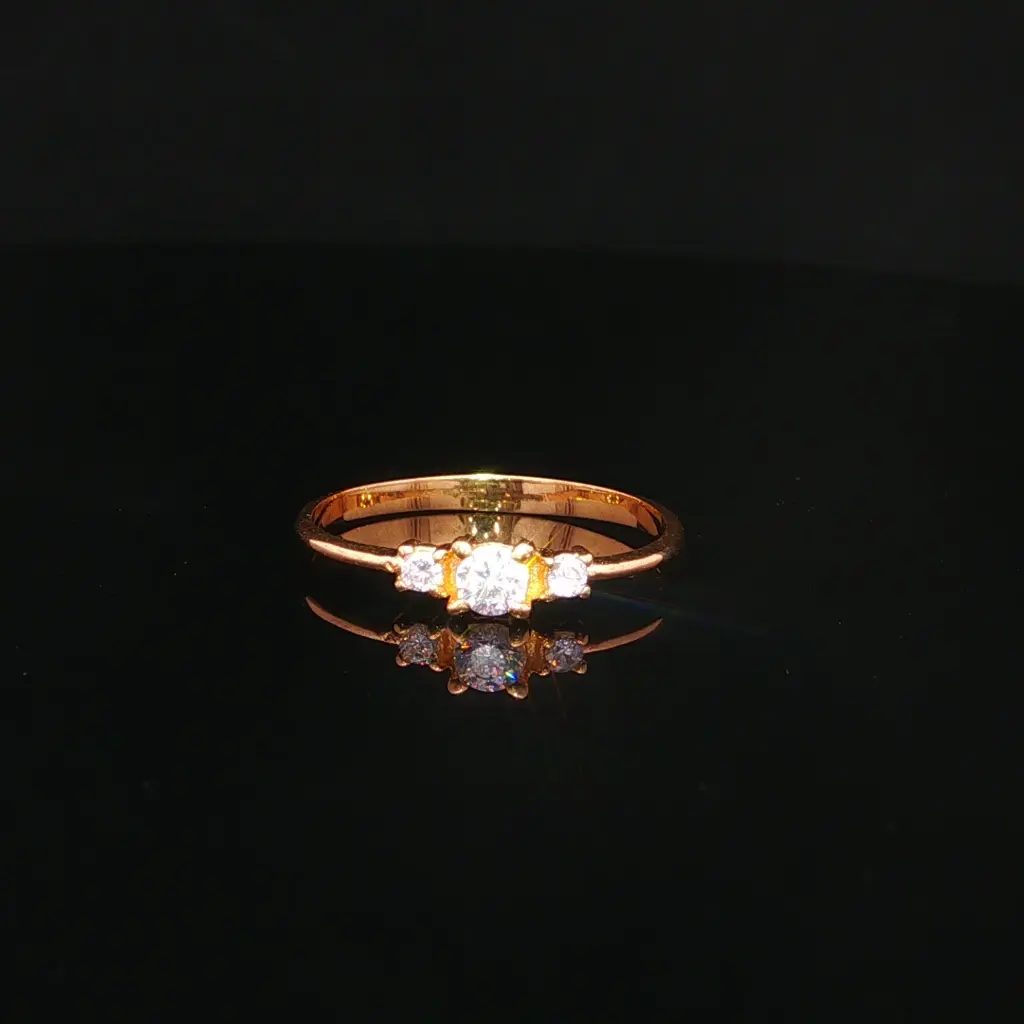 ANILLO TRES CIRCONES ORO AMARILLO