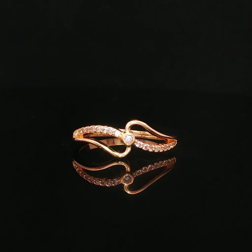ANILLO SOLITARIO ONDAS CASTING ORO AMARILLO