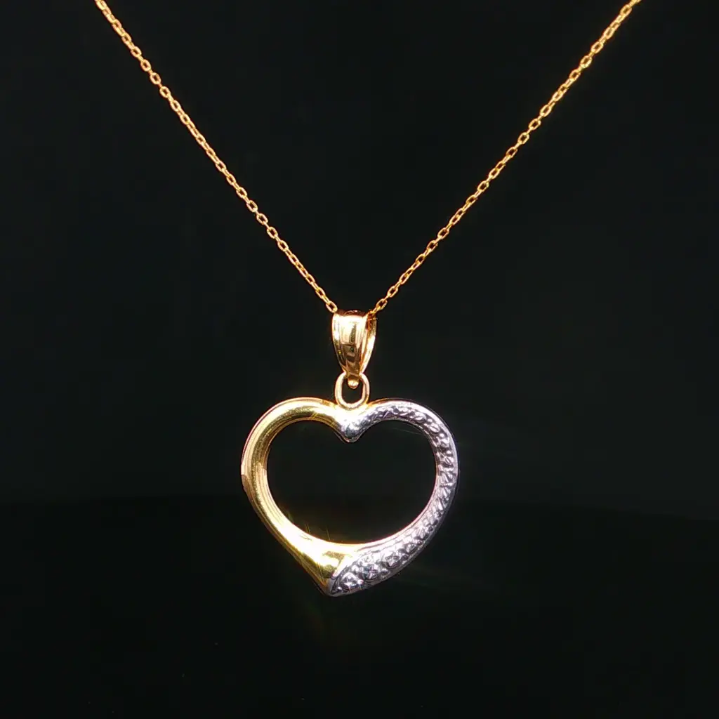 CADENA COMPUESTA CORAZON DOS OROS