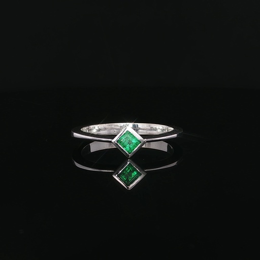 [A0241] ANILLO SOLITARIO  ESMERALDA 0,35 OB