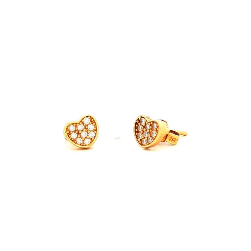 [A1220] TOPOS CORAZON DIAMANTE ORO AMARILLO          