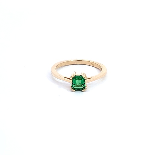 [AG400] ANILLO SOLITARIO ESMERALDA ORO AMARILLO            