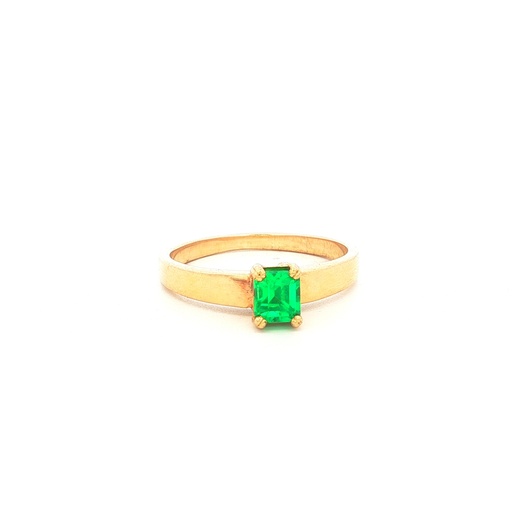 [AG403] ANILLO SOLITARIO ESMERALDA ORO AMARILLO            