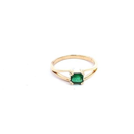[AG406] ANILLO SOLITARIO ESMERALDA ORO AMARILLO     